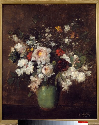 Maljakko kukkia Antoine Vollonin (1833-1900) maalaus 1800-luvun Lillen taidemuseo tekijältä Antoine Vollon