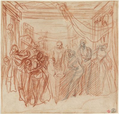 Italialaiset koomikot ottavat jousensa tekijältä Antoine Watteau