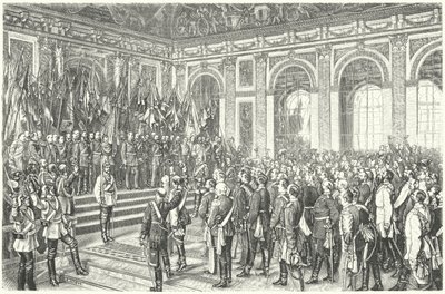 Preussilainen Wilhelm I julisti Versaillesissa Saksan keisariksi tekijältä Anton Alexander von (after) Werner
