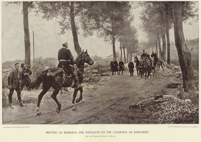 Bismarckin ja Napoleonin tapaaminen Doncheryn sillalla. tekijältä Anton Alexander von Werner
