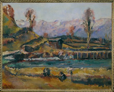 Maisema lähellä Maishofenia, Itävalta (maalaus kankaalle) tekijältä Anton Faistauer