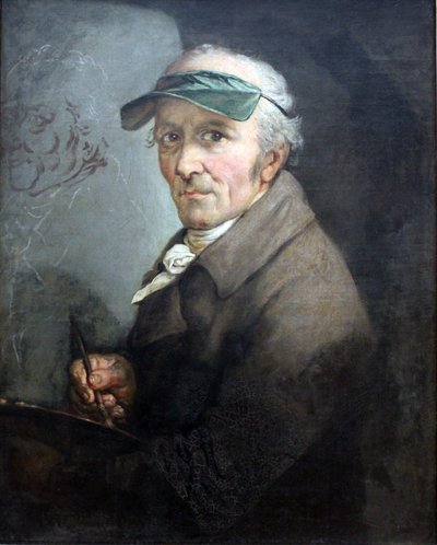 saksa: Selbstbildnis mit Augenschirm Omakuva silmien varjolla (Self-Portrait with Eye-shade) tekijältä Anton Graff
