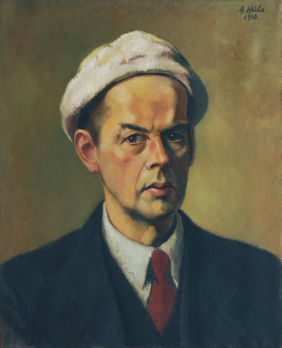 Omakuva valkoisella lippaalla tekijältä Anton Hula