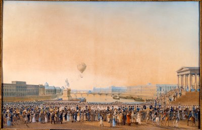 Ludvig XVIII:n, Ranskan kuninkaan (1755-1824) entrée Pariisissa 3. toukokuuta 1814. Antoine Ignace Mellingin (1763-1831) maalaus tekijältä Anton Ignaz Melling