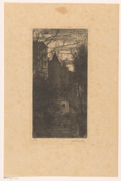 Paun linna iltahämärässä tekijältä Anton L. Koster (signed by artist)