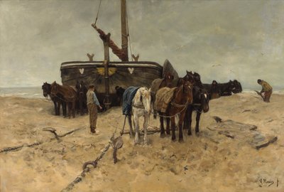 Kalastusvene rannalla tekijältä Anton Mauve