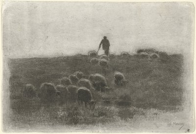 Paimen lammaslauma kanssa tekijältä Anton Mauve