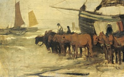 Kalastuspenkkien laittaminen mereen tekijältä Anton Mauve