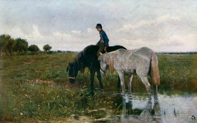 Hevosten juotto, 1871, 1912. tekijältä Anton Mauve