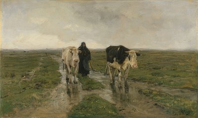Laiduntaminen. Varmaan 1880-luvulta tekijältä Anton Mauve