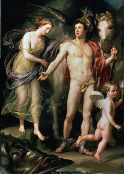 Andromede ja Persee pitelevät Pegase-vuorta tekijältä Anton Raphael Mengs