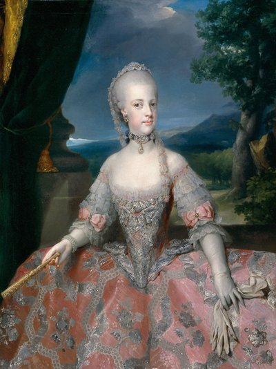 Espanjaksi:  María Carolina de Habsburgo-Lorena, reina de Nápoles Maria Carolina Habsburg-Lothringen, Napolin kuningatar. tekijältä Anton Raphael Mengs