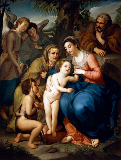 Pyhä perhe Pyhän Elisabetin, Pyhän Johannes Kastajan ja kahden enkelin kanssa, kirjoittanut Anton Raphael Mengs tekijältä Anton Raphael Mengs