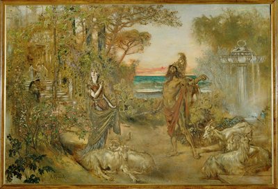 Circe ja Odysseus ... (maalaus kankaalle) tekijältä Anton Romako