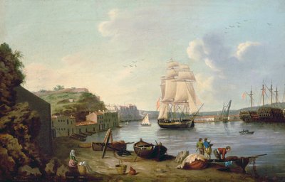 Laiva purjeen alla Port Mahonin satamassa, Minorcalla tekijältä Anton Schantz
