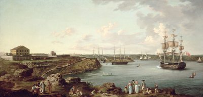 Kuninkaallisen laivaston laivat Port Mahonissa, Minorcalla tekijältä Anton Schantz