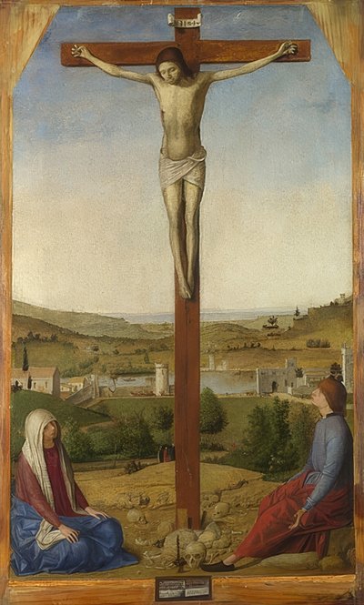 Kristuksen ristiinnaulitseminen. 1475 tekijältä Antonello da Messina