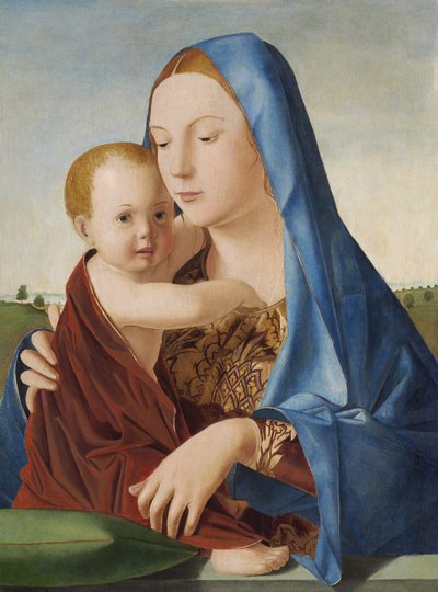 Madonna ja lapsi, n.1475 (paneelista siirretty öljy ja tempera) tekijältä Antonello da Messina