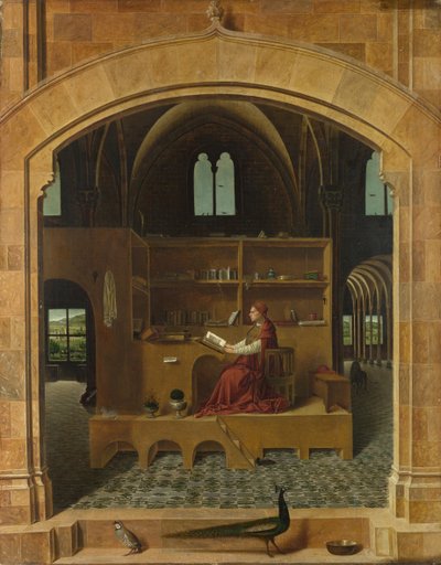 Pyhä Hieronymus tutkimuksessaan, noin 1475 tekijältä Antonello da Messina