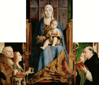 Saksa: Maria lapsen kanssa ja Barin pyhä Nikolaus, Anastasia (), Ursula, Dominikaaninen ja (kehyksen peittämä) Helena San Cassianon alttaritaulu. tekijältä Antonello da Messina