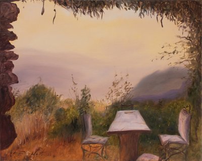 Castle view, Sierra Nevada, Espanja, 2022 (öljy kankaalle) tekijältä Antonia Myatt