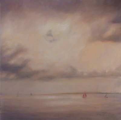 Veneperhe, 2014 (öljy kankaalle) tekijältä Antonia Myatt