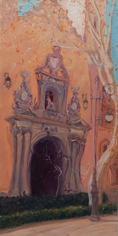 Granada Door, 2016 (öljy kankaalle) tekijältä Antonia Myatt