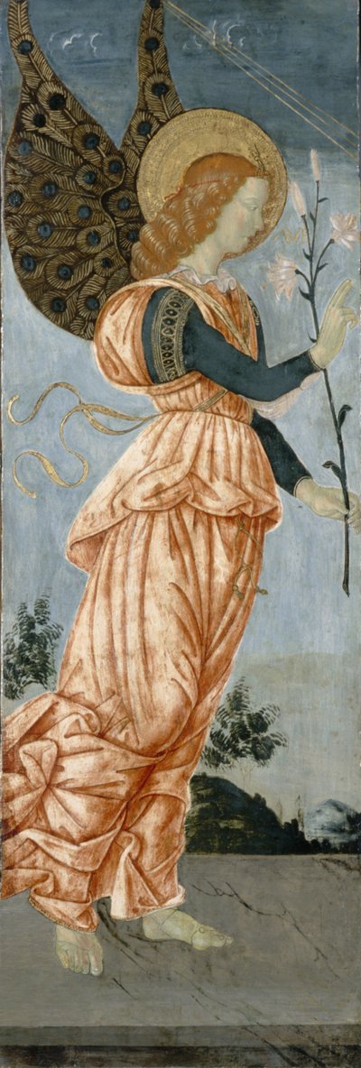 Angel of the Annunciation, n. 1500 (tempera poppelipuulla) tekijältä Antoniazzo Romano