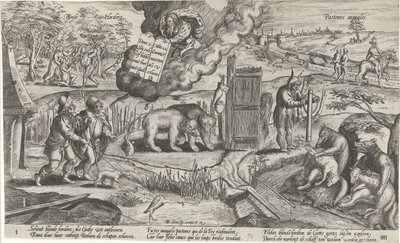 Sokeat paimenet Blind Shepherds / Pasteurs aveugles (otsikko esineessä) tekijältä Antonie Wierix (II)