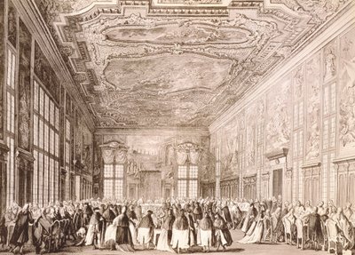 Ducal-juhla, Venetsian dogen pitämä banketti ulkomaisten valtuuskuntien edustajien kunniaksi tekijältä Antonio (after) Canaletto