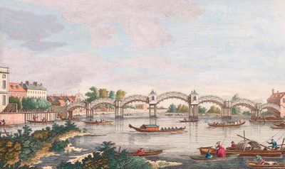 Uusi silta Thamesin yli Hampton Courtissa tekijältä Antonio (after) Canaletto
