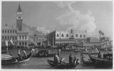 Pyhän Markuksen kirkko, Bucentaur, kuninkaallisen kokoelman kuvasta (kaiverrus) tekijältä Antonio (after) Canaletto