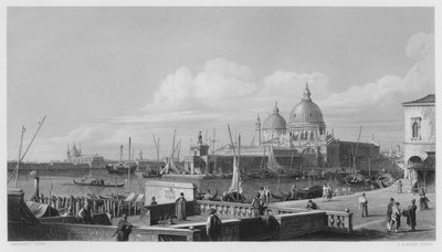 Dogana, Venetsia, kuninkaallisen kokoelman kuvasta (kaiverrus) tekijältä Antonio (after) Canaletto