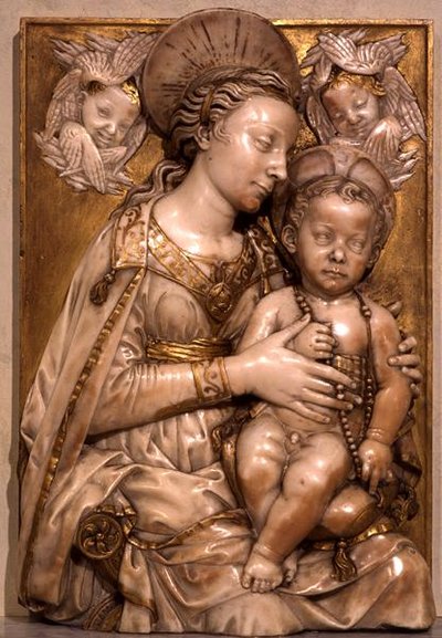 Madonna ja lapsi (marmori) tekijältä Antonio (attr. to workshop of) Rossellino