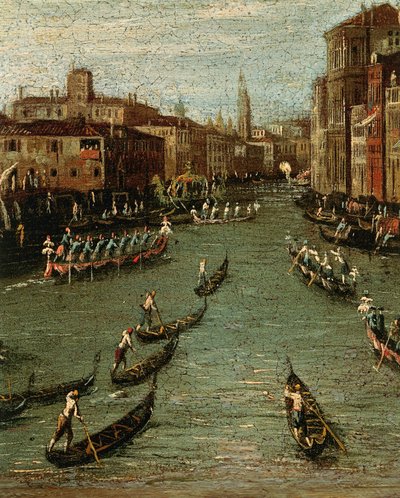 Historiallinen regatta: Gondolit Grand Canalilla tekijältä Antonio (studio of) Canaletto