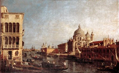 Näkymä Venetsian Salute-kirkosta Giovanni Antonion työpajan maalaus Canal dit il Canaletto (1697-1768) 1740-1750 su. 48x74 cm venemuseo Correr tekijältä Antonio (studio of) Canaletto