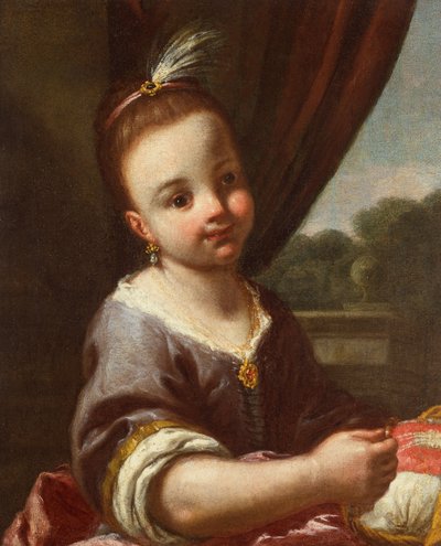 Tyttö korin kanssa (öljy kankaalle) tekijältä Antonio Amorosi