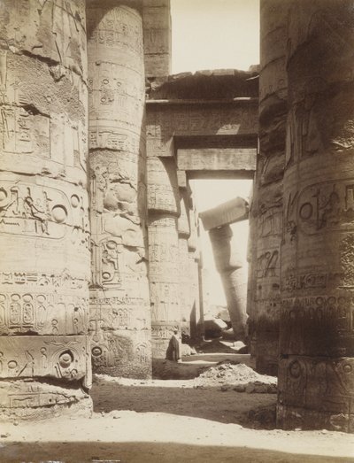 Hypostyle Hallin sisustus, Karnak tekijältä Antonio Beato