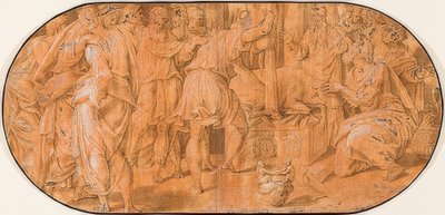 Elia uhraa Ahabin edessä. Noin 1557 tekijältä Antonio Campi
