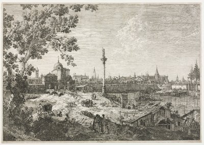 Panoraama kaupunkiin joella tekijältä Antonio Canaletto
