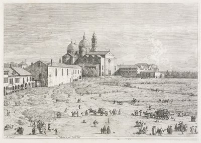 Näkymät: Pyhän Justinan kirkko Prà della Vallessa, Padovassa tekijältä Antonio Canaletto
