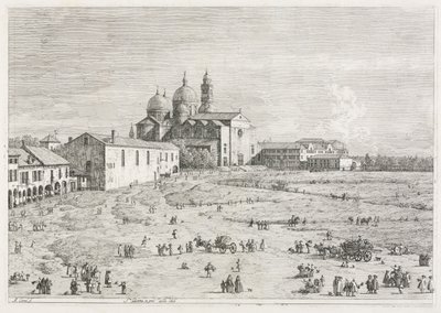 Näkymät: Pyhän Justinan kirkko Prà della Vallessa, Padova, 1735-1746. tekijältä Giovanni Antonio Canal