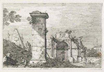 Näkymät: Eristetty pilari tekijältä Antonio Canaletto