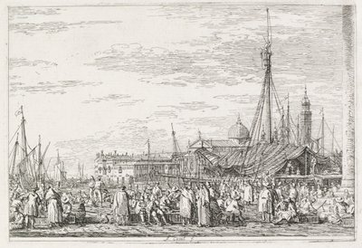 Näkymät: The Market on the Molo, 1735-1746. tekijältä Giovanni Antonio Canal