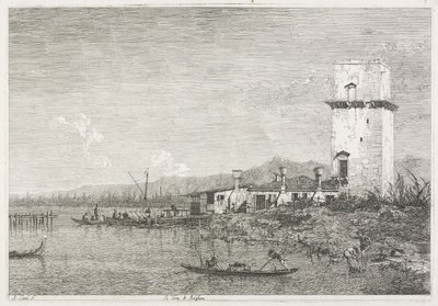 Näkymät: Malgheran torni tekijältä Antonio Canaletto