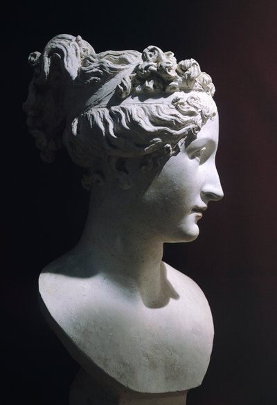 Paolina Borghese Venus Victrixinä, kirjoittanut Antonio Canova (1757-1822), valkoista marmoria tekijältä Antonio Canova