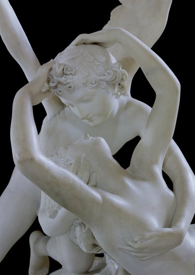 Amorin suudelma herättää Psyken henkiin marmorista yksityiskohta kuvasta 123192 tekijältä Antonio Canova