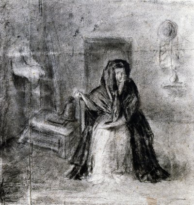 Istuva nainen, Antonio Canova (1757-1822), piirros, piirustus. tekijältä Antonio Canova