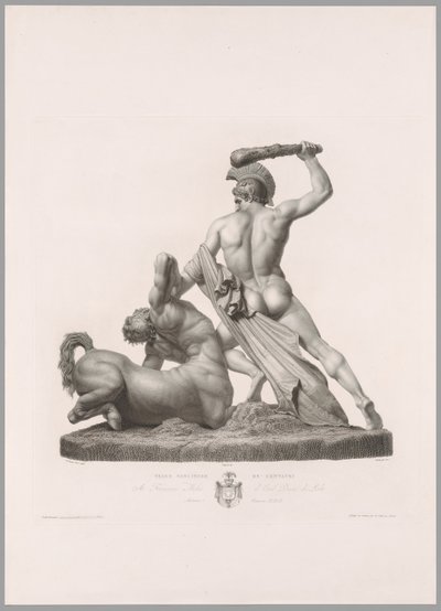 Theseus ja kentauri, takanäkymä, teoksesta Oeuvre de Canova tekijältä Antonio Canova