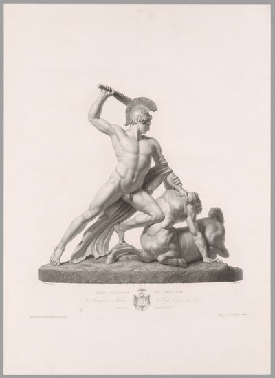 Theseus ja kentauri, etunäkymä, Oeuvre de Canovasta. tekijältä Antonio Canova